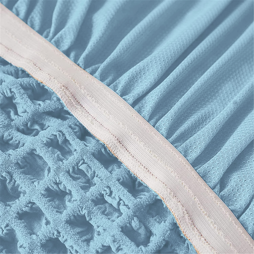 2026 Turkish Bubble Frill Sofa Covers : Powder Blue
