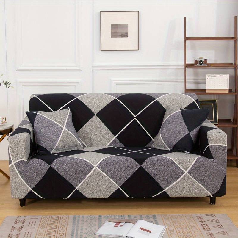 Trendize Exclusive Stretchable Sofa Cover - Checkerplaid Blue