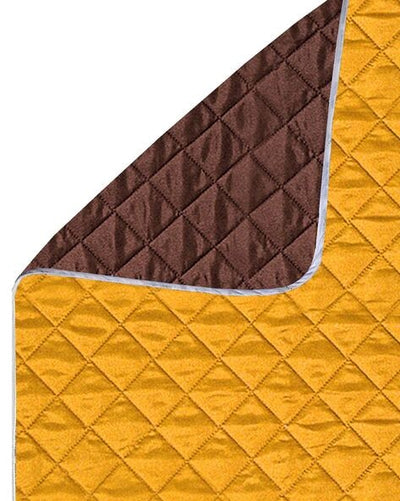 Reversible Quilted Waterproof Sofa Protector - Mustard & Brown