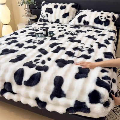 All Season Printed Rabbit Fur Fitted Sheet