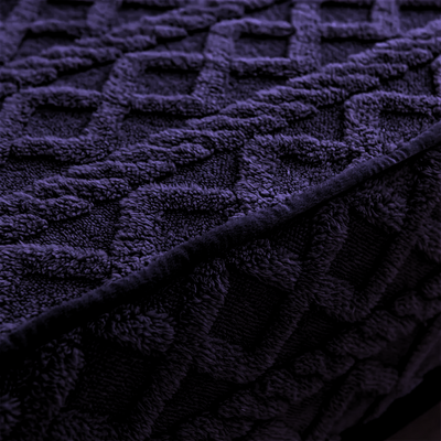 3D Engraved European Fitted Bedsheet - Deep Navy