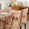 Premium Dining Table & Chair Cover Combo - Floral Beige