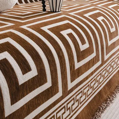 Premium Double Sided Chenille Sofa Covers - Greek Brown