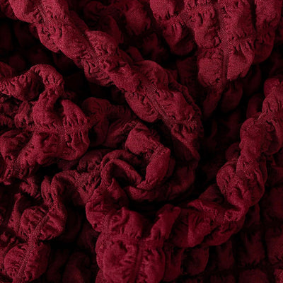2025 L Shape Turkish Bubble Frill Sofa Covers : Maroon