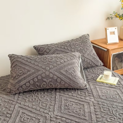 3D European Engraved Taffeta Fitted Bedsheet