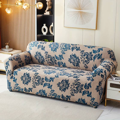 Trendize Exclusive Stretchable Sofa Cover - Damask Beige