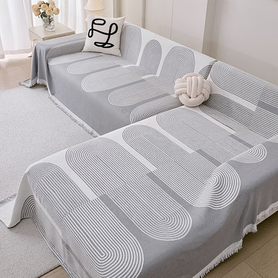 L Shape Premium Double Sided Chenille Sofa Covers - Grey Juniper