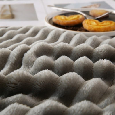 Luxe Rabbit Fur Fitted Sheet - Pastel Blue / KING SIZE (72X78)