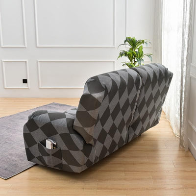 Premium Printed Recliner Sofa Cover : Grey Rittle