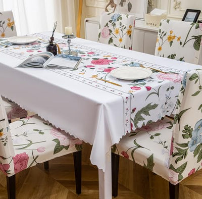 Premium Dining Table & Chair Cover Combo - Vanilla Orchid