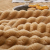 Luxe Rabbit Fur Fitted Sheet - Camel / KING SIZE (72X78)