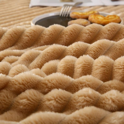 Luxe Rabbit Fur Fitted Sheet - Camel / KING SIZE (72X78)