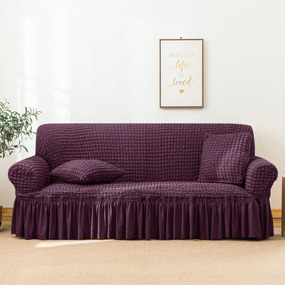 2025 Turkish Bubble Frill Sofa Covers : Wine