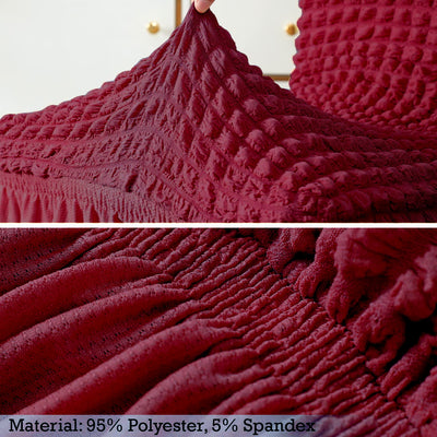 2026 Turkish Bubble Frill Chair Covers : Maroon