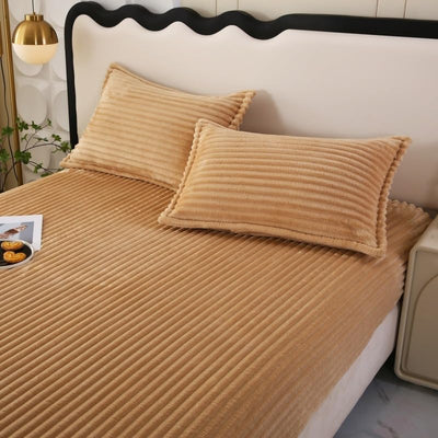 Luxe Rabbit Fur Fitted Sheet - Camel / KING SIZE (72X78)