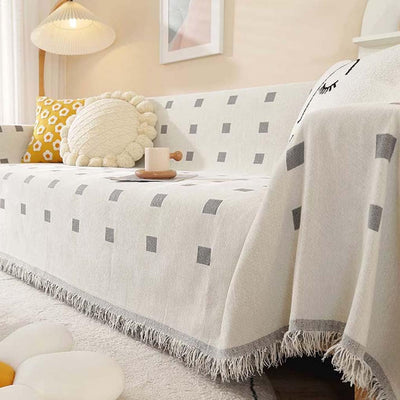 Premium Double Sided Chenille Sofa Covers - Grey Mosaic