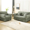 2024 Turkish Bubble Frill Sofa Covers : Sage Green