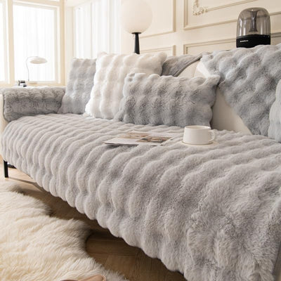 Plush Non Slip Sofa Mat - Silver Grey