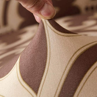 Trendize Exclusive Stretchable Sofa Cover - Cream Brocade