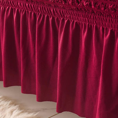 2024 Turkish Bubble Frill Sofa Covers : Maroon