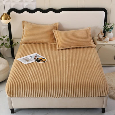 Luxe Rabbit Fur Fitted Sheet - Camel / KING SIZE (72X78)