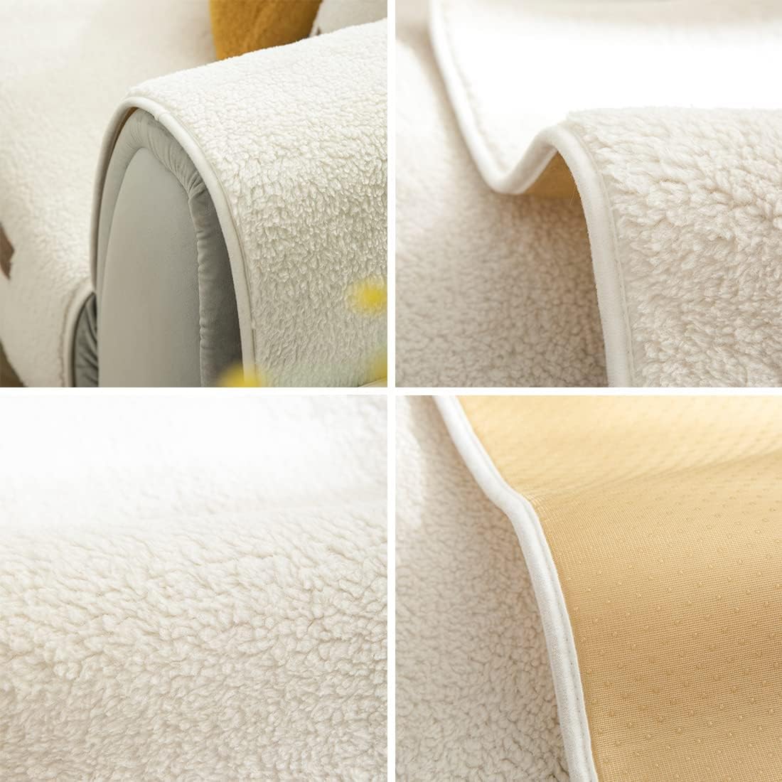 Sherpa Non-Slip Sofa Mat - White