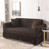 2025 Turkish Bubble Frill Sofa Covers : Coffee