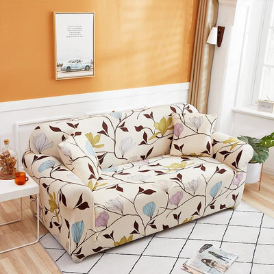 Trendize Exclusive Stretchable Sofa Cover - Blooming Beige