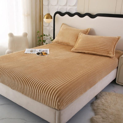 Luxe Rabbit Fur Fitted Sheet - Camel / KING SIZE (72X78)