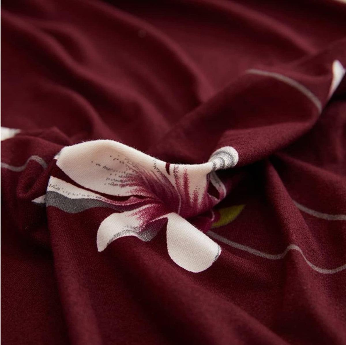 Trendize Exclusive Stretchable Sofa Cover - Floral Maroon