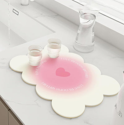 Printed Dish Drying Mat - Absorbent Drying Pad