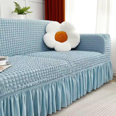 2026 Turkish Bubble Frill Sofa Covers : Powder Blue
