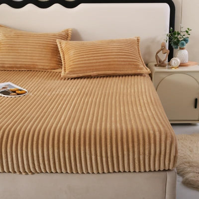 Luxe Rabbit Fur Fitted Sheet - Camel / KING SIZE (72X78)