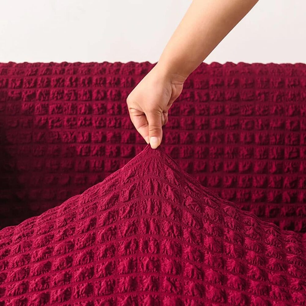 2026 Turkish Bubble Frill Sofa Covers : Maroon