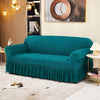 2024 Turkish Bubble Frill Sofa Covers : Teal