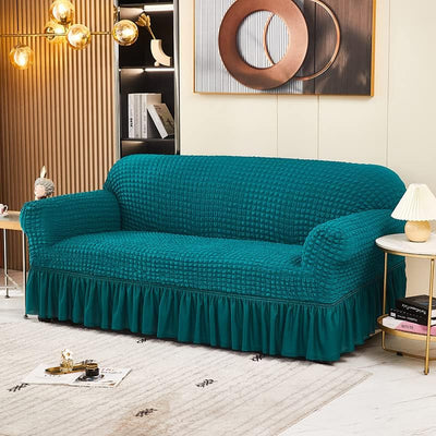 2025 Turkish Bubble Frill Sofa Covers : Teal