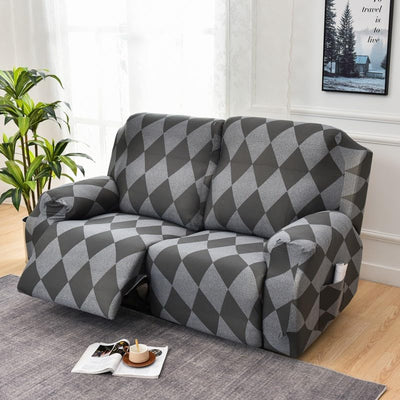 Premium Printed Recliner Sofa Cover : Grey Rittle