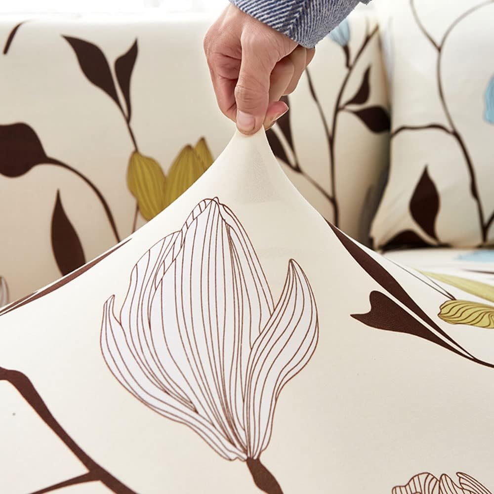 L Shape Sofa Cover - Blooming Beige