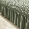 2025 L Shape Turkish Bubble Frill Sofa Covers : Sage Green