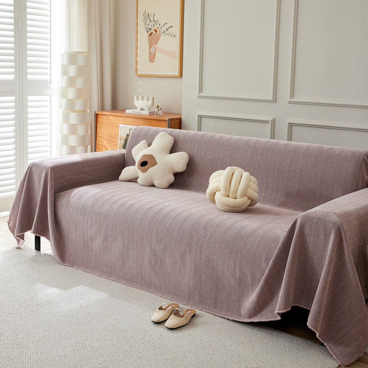 Herringbone Oversized Chenille Sofa Throw