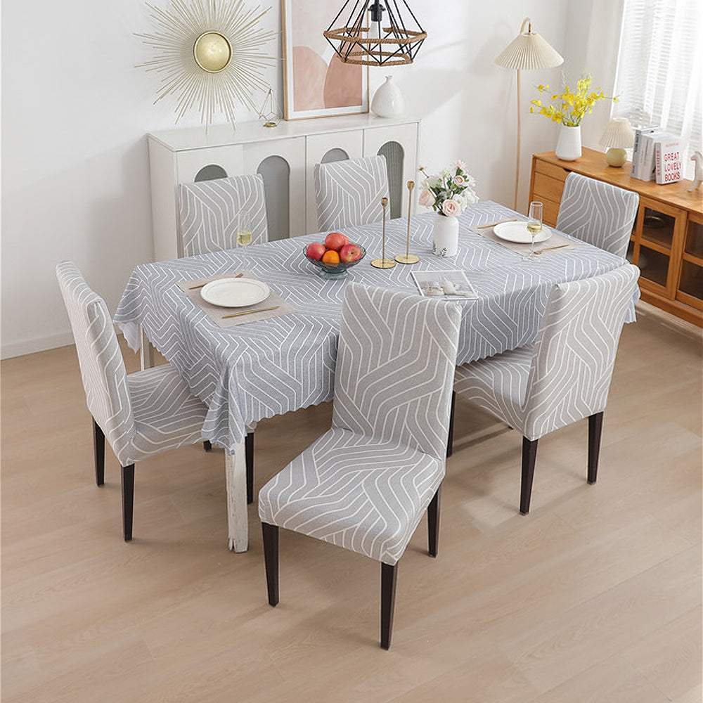 Premium Dining Table & Chair Cover Combo - Complex Grey