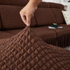 2024 L Shape Turkish Bubble Frill Sofa Covers : Brown