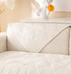 ANTI SKID PALM LEAVES QUILTED SOFA MAT  -  IVORY