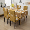 Premium Dining Table & Chair Cover Combo - Mustard Leaf