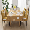 Premium Dining Table & Chair Cover Combo - Mustard Leaf