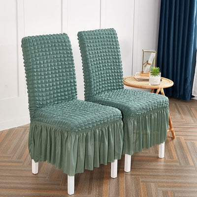2026 Turkish Bubble Frill Chair Covers : Sage Green