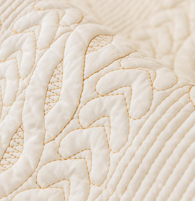 PREMIUM COTTON QUILTED SOFA MAT - OFF WHITE