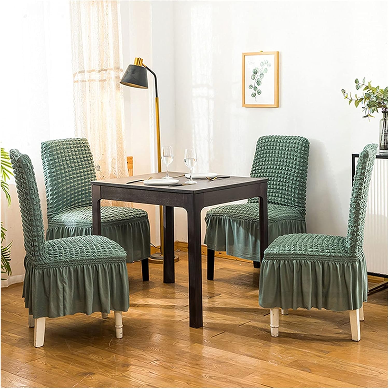 2026 Turkish Bubble Frill Chair Covers : Sage Green
