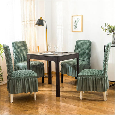 2026 Turkish Bubble Frill Chair Covers : Sage Green