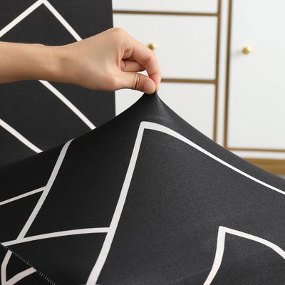 Trendize Exclusive Stretchable Sofa Cover - Black Herringbone